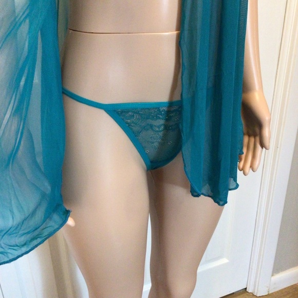 French Affair 2Pc Green Babydoll and G-String Panty Lingerie Set Choose Size - Picture 2 of 12